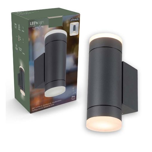 Εικόνα της Επιτοίχιο Φωτιστικό Up & Down 123LED Quinto 2xGU10 IP44 Anthracite