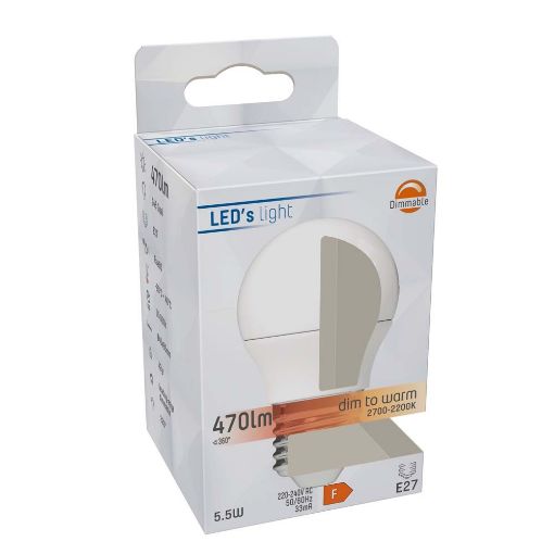 Εικόνα της Λάμπα LED 123LED E27 P45 Mat Dimmable 2200-2700K 470lm 5.5W