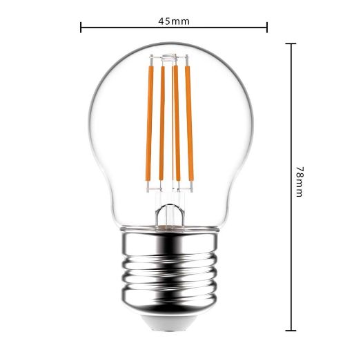 Εικόνα της Λάμπα LED 123LED E27 P45 Filament 2700K 470lm 4.5W Warm White