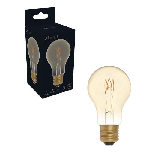 Εικόνα της Λάμπα LED 123LED E27 A60 Spiral Filament Dimmable 1800K 136lm 2.5W Extra Warm White Gold