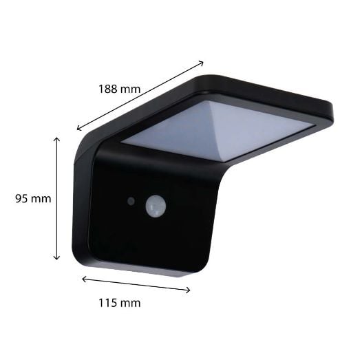 Εικόνα της Ηλιακό Επιτοίχιο LED Φωτιστικό 123LED 5000K & 2700K 230lm IP44 Black
