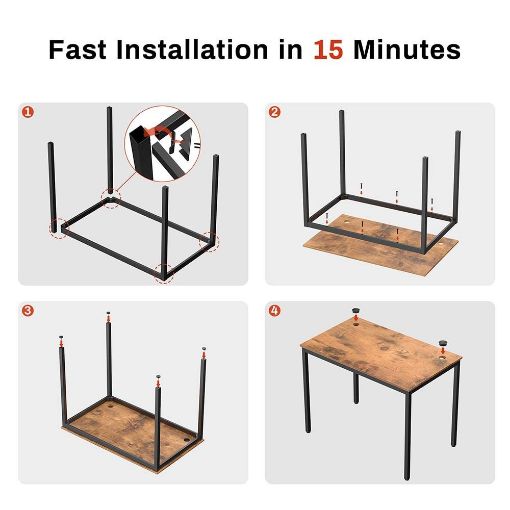 Εικόνα της Eureka Ergonomic Μεταλλικό Γραφείο 100 x 60 x 75 cm Καφέ ERK-CD-039VP-V1