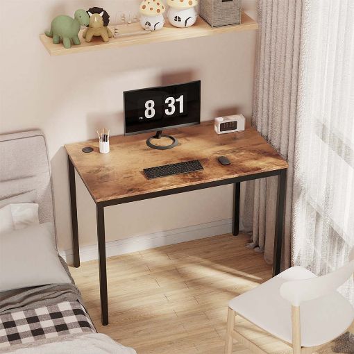 Εικόνα της Eureka Ergonomic Μεταλλικό Γραφείο 100 x 60 x 75 cm Καφέ ERK-CD-039VP-V1