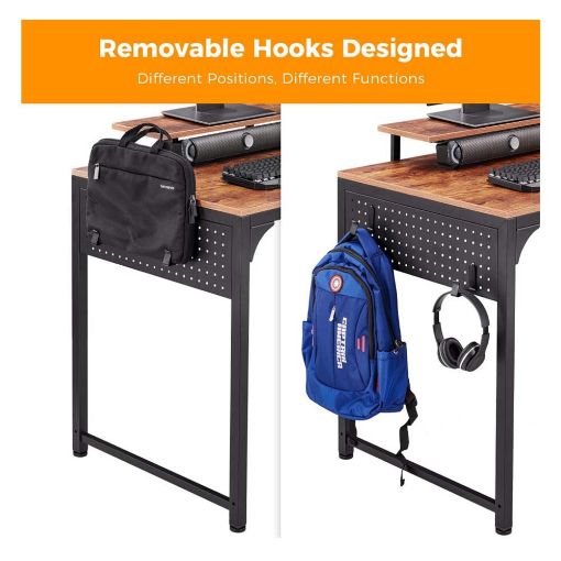 Εικόνα της Eureka Ergonomic Μεταλλικό Γραφείο Υπολογιστή 120 x 60 x 76.2 cm Καφέ/Μαύρο ZX-SS120B-RBB