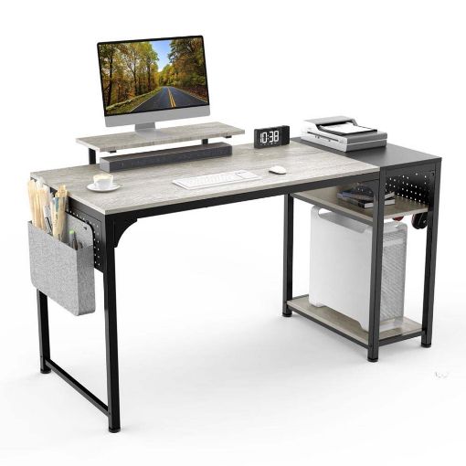 Εικόνα της Eureka Ergonomic Μεταλλικό Γραφείο Υπολογιστή 140 x 60 x 76.2 cm Γκρι/Μαύρο ZX-SS140B-OGB