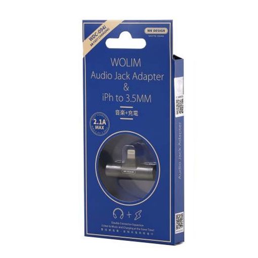 Εικόνα της WK Adapter Lightning to Lightning & Jack Black WDC-094i