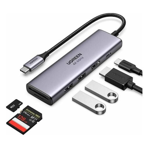 Εικόνα της Docking Station CM511 Ugreen 6in1 Type-C with PD & HDMI Gray 60384