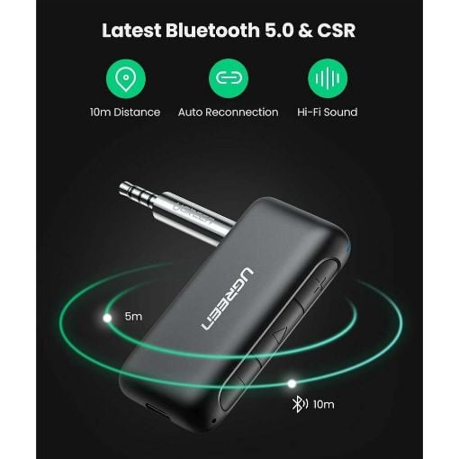 Εικόνα της Ugreen CM276 Audio Receiver Bluetooth 5.0 Black 70303
