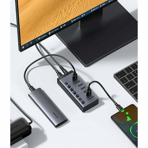 Εικόνα της Data Hub & Charger Ugreen CM481 7x USB 3.0 Gray 90307