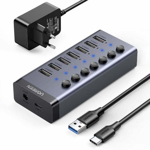 Εικόνα της Data Hub & Charger Ugreen CM481 7x USB 3.0 Gray 90307