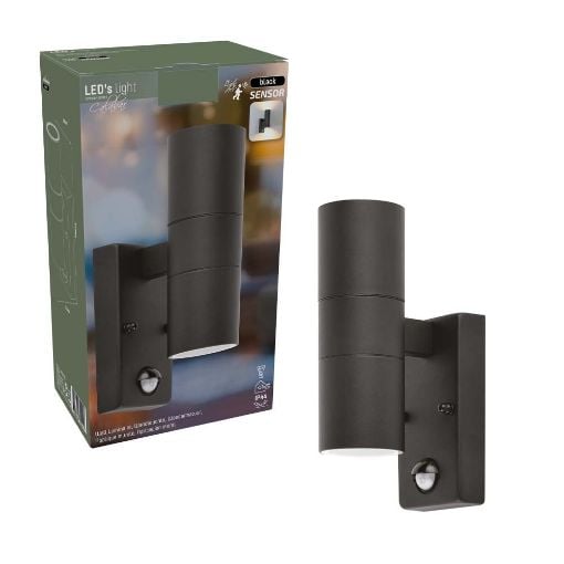 Εικόνα της Επιτοίχιο Φωτιστικό Up & Down 123LED Calabar 2xGU10 Sensor IP44 Black