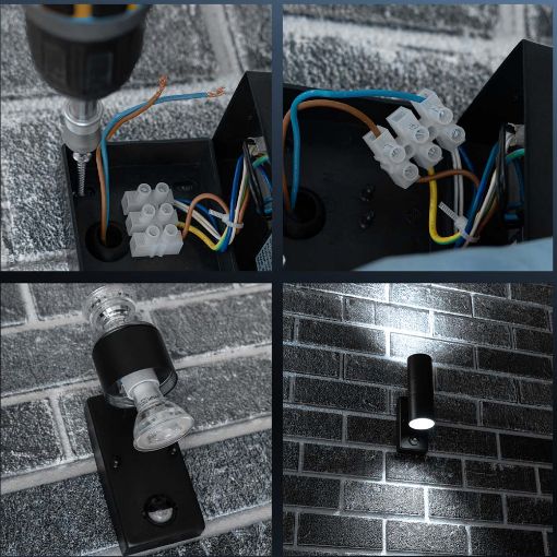 Εικόνα της Επιτοίχιο Φωτιστικό Up & Down 123LED Calabar 2xGU10 Sensor IP44 Black