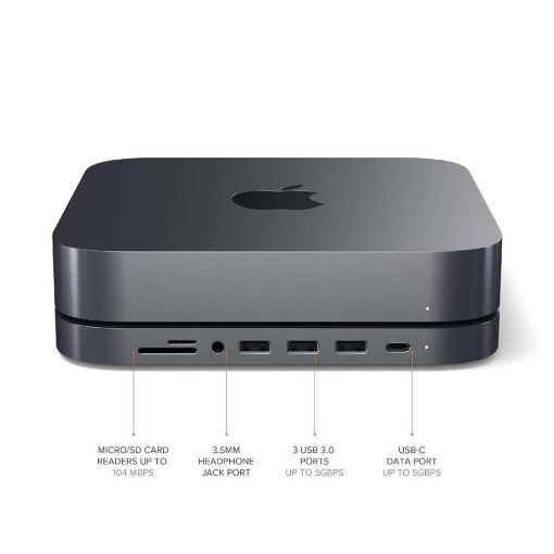 Εικόνα της Satechi Stand & Hub for Mac Mini Silver ST-ABHFS