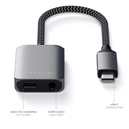 Εικόνα της Satechi USB-C Audio Adapter Space Gray ST-UCAPDAM