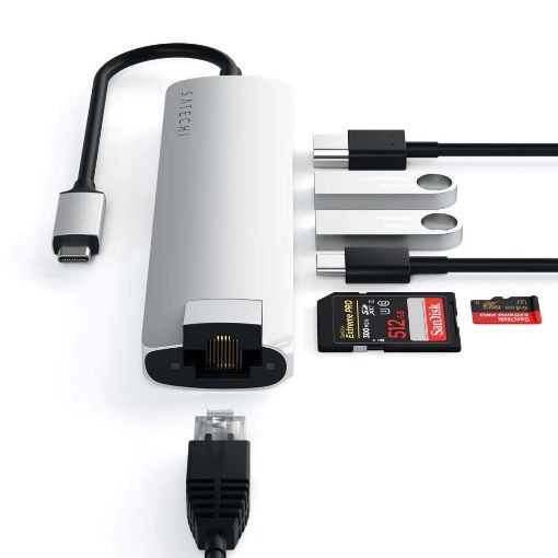 Εικόνα της Satechi USB-C Slim Multiport with Ethernet Silver ST-UCSMA3S