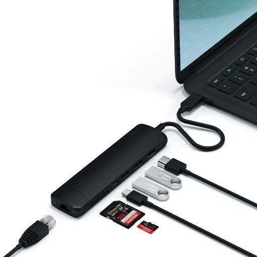 Εικόνα της Satechi USB-C Slim Multiport with Ethernet Black ST-UCSMA3K