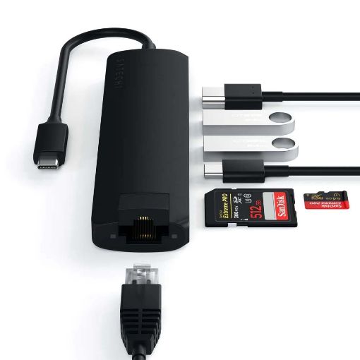 Εικόνα της Satechi USB-C Slim Multiport with Ethernet Black ST-UCSMA3K