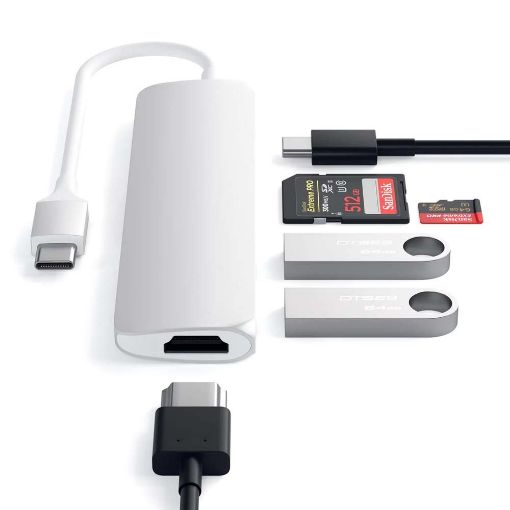 Εικόνα της Satechi Type-C Slim Multiport Adapter v2 Silver ST-SCMA2S