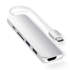 Εικόνα της Satechi Type-C Slim Multiport Adapter v2 Silver ST-SCMA2S