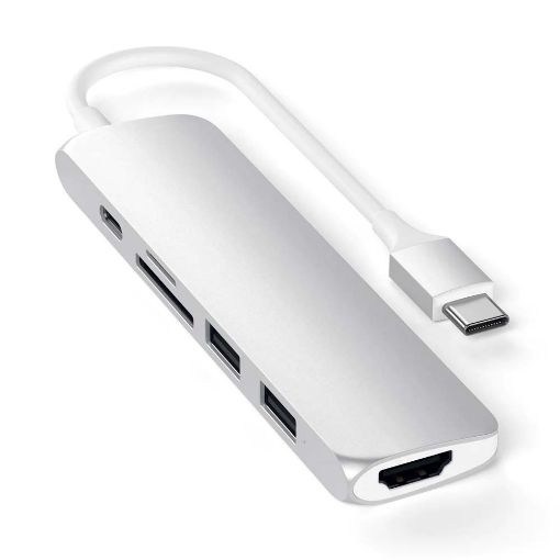 Εικόνα της Satechi Type-C Slim Multiport Adapter v2 Silver ST-SCMA2S