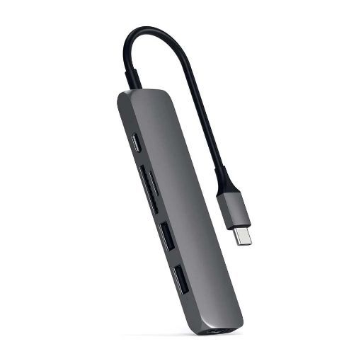 Εικόνα της Satechi Type-C Slim Multiport Adapter v2 Space Gray ST-SCMA2M