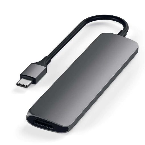 Εικόνα της Satechi Type-C Slim Multiport Adapter v2 Space Gray ST-SCMA2M