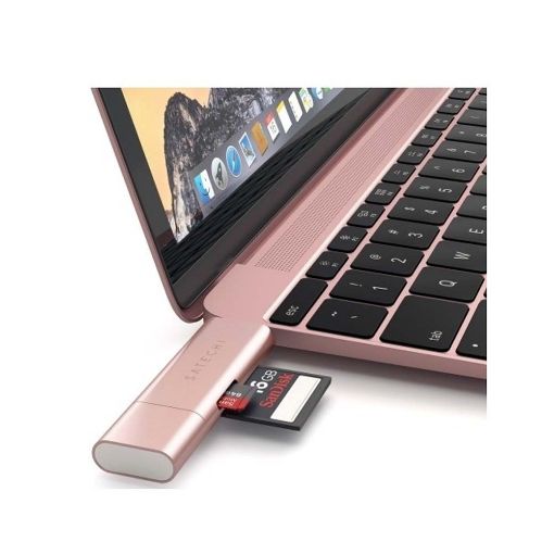 Εικόνα της Satechi Type-C/USB 3.0 SD/MicroSD Card Reader Rose Gold ST-TCCRAR