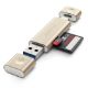 Εικόνα της Satechi Type-C/USB 3.0 SD/MicroSD Card Reader Gold ST-TCCRAG