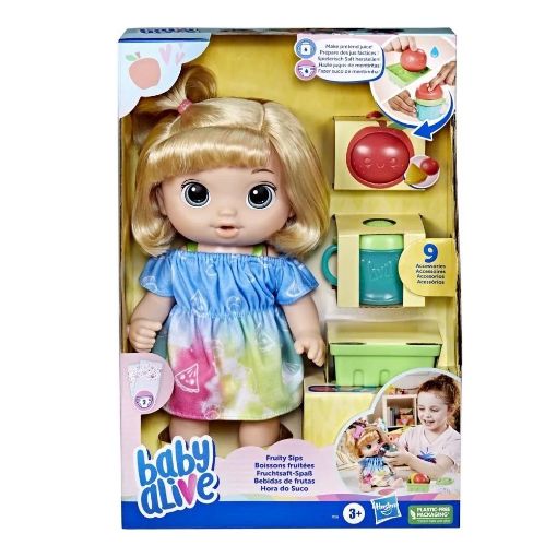 Εικόνα της Hasbro Baby Alive - Fruity Sips Apple Blonde Hair Doll F7356