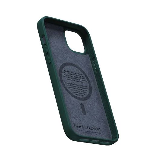 Εικόνα της Θήκη Njord by Elements Salmon Leather for iPhone 14 (6.7) Green NA42SL02