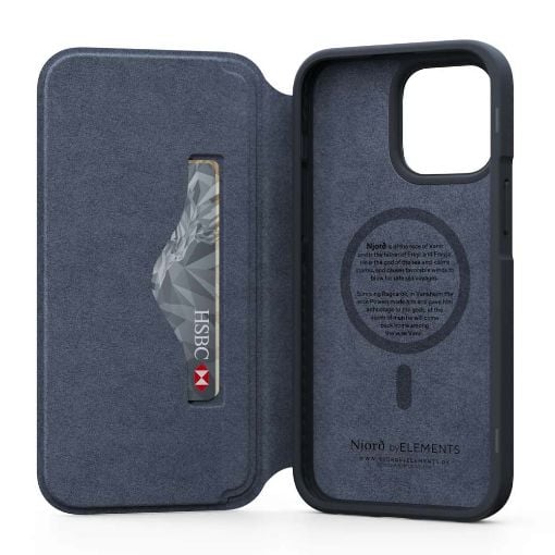 Εικόνα της Θήκη Wallet Njord by Elements Leather Magsafe for iPhone 14 Black NA41GL00W