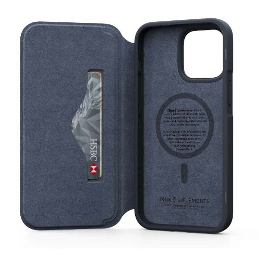Εικόνα της Θήκη Wallet Njord by Elements Leather Magsafe for iPhone 14 Pro Black NA43GL00W