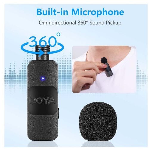 Εικόνα της Boya BY-V2 Wireless Lavalier Microphones Lightning Black