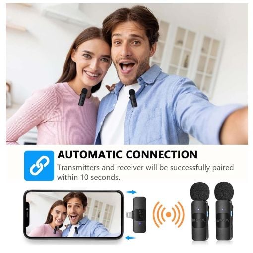 Εικόνα της Boya BY-V2 Wireless Lavalier Microphones Lightning Black