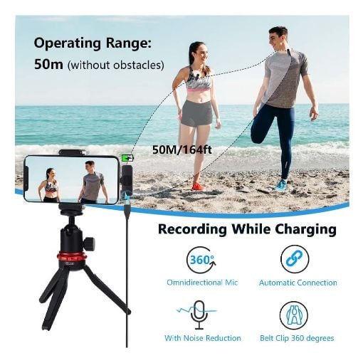 Εικόνα της Boya BY-V2 Wireless Lavalier Microphones Lightning Black