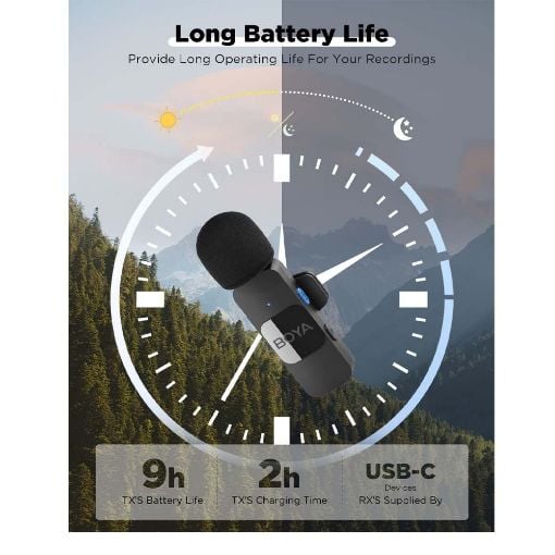 Εικόνα της Boya BY-V20 Wireless Lavalier Microphones USB-C Black