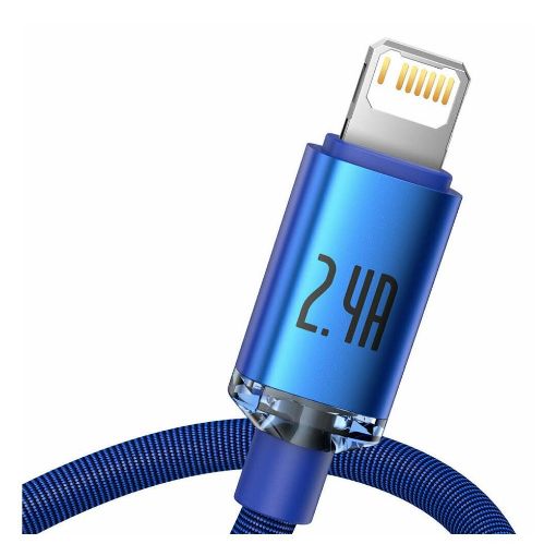 Εικόνα της Καλώδιο Baseus Crystal Shine USB-A to Lightning Braided 1.2m Blue CAJY000003