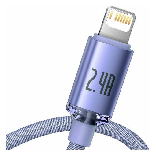Εικόνα της Καλώδιο Baseus Crystal Shine USB-A to Lightning Braided 1.2m Purple CAJY000005