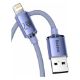 Εικόνα της Καλώδιο Baseus Crystal Shine USB-A to Lightning Braided 1.2m Purple CAJY000005