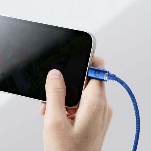 Εικόνα της Καλώδιο Baseus Crystal Shine USB-A to Lightning Braided 2m Blue CAJY000103