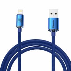 Εικόνα της Καλώδιο Baseus Crystal Shine USB-A to Lightning Braided 2m Blue CAJY000103