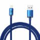 Εικόνα της Καλώδιο Baseus Crystal Shine USB-A to Lightning Braided 2m Blue CAJY000103