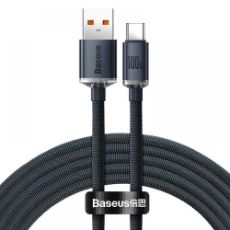 Εικόνα της Καλώδιο Baseus Crystal Shine USB-A to USB-C Braided 100W 2m Black CAJY000501