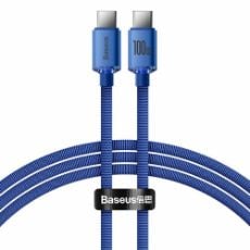 Εικόνα της Καλώδιο Baseus Crystal Shine USB-C to USB-C Braided 100W 1.2m Blue CAJY000603