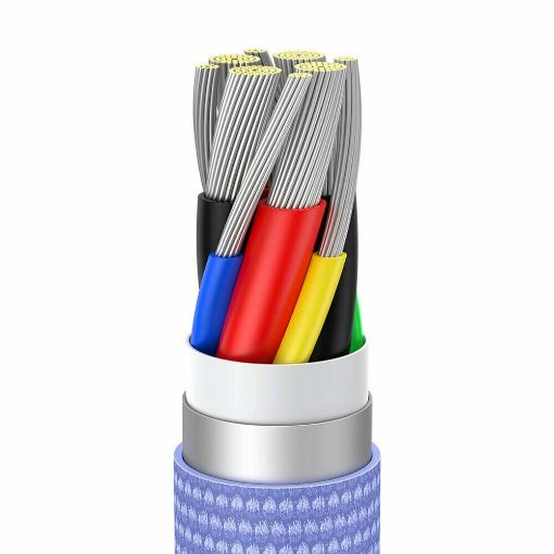 Εικόνα της Καλώδιο Baseus Crystal Shine USB-C to USB-C Braided 100W 1.2m Purple CAJY000605
