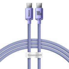 Εικόνα της Καλώδιο Baseus Crystal Shine USB-C to USB-C Braided 100W 1.2m Purple CAJY000605