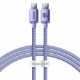 Εικόνα της Καλώδιο Baseus Crystal Shine USB-C to USB-C Braided 100W 1.2m Purple CAJY000605