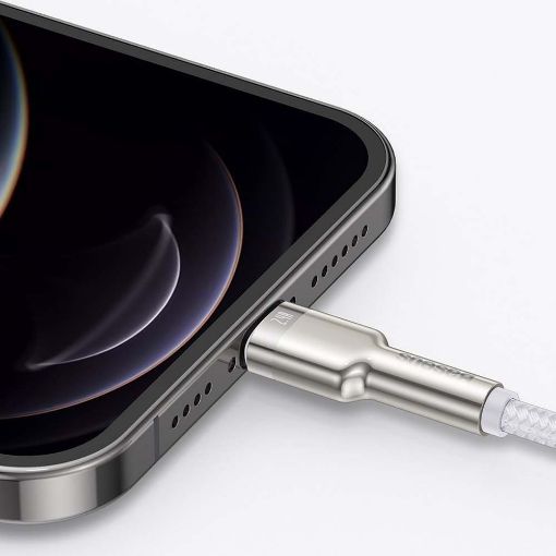 Εικόνα της Καλώδιο Baseus Cafule USB-A to Lightning 2.4A 1m White/Silver CALJK-A02