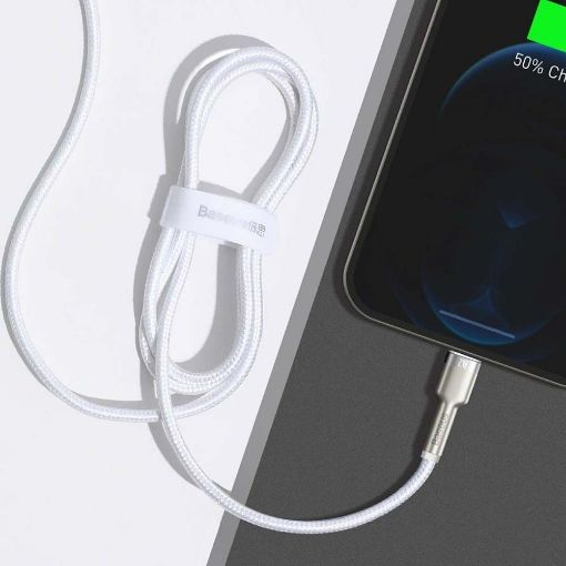 Εικόνα της Καλώδιο Baseus Cafule USB-A to Lightning 2.4A 1m White/Silver CALJK-A02
