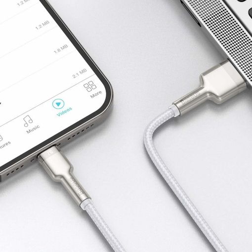 Εικόνα της Καλώδιο Baseus Cafule USB-A to Lightning 2.4A 1m White/Silver CALJK-A02